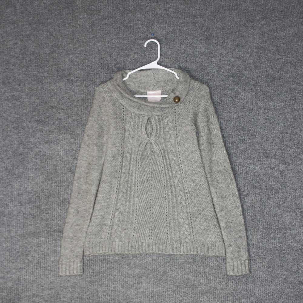 Romeo & Juliet Couture Sweater Womens S Gray Cowl Neck Cable Knit RJ16668